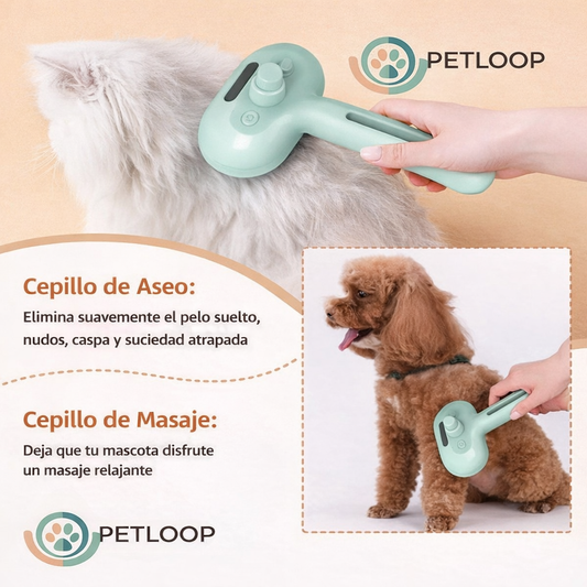 Cepillo PetLoop con vapor para perros y gatos