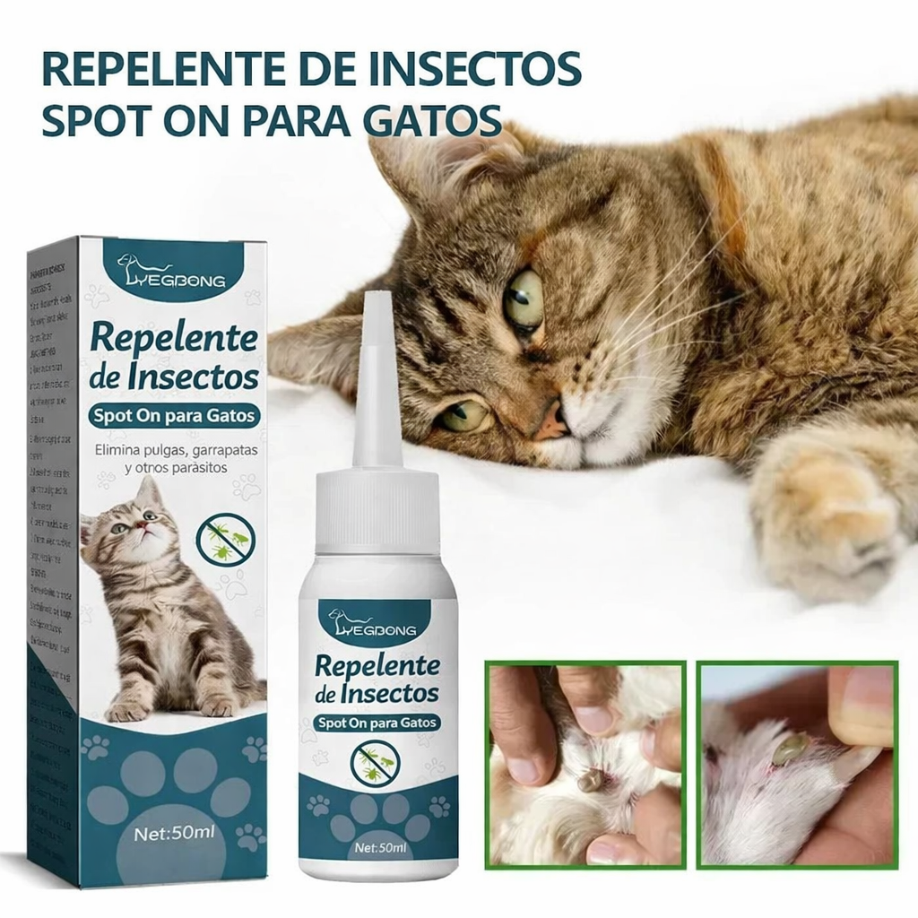 Agente Antipulgas y Garrapatas para Gatos y Perros – Spray de 50ml, Protección Rápida y Segura